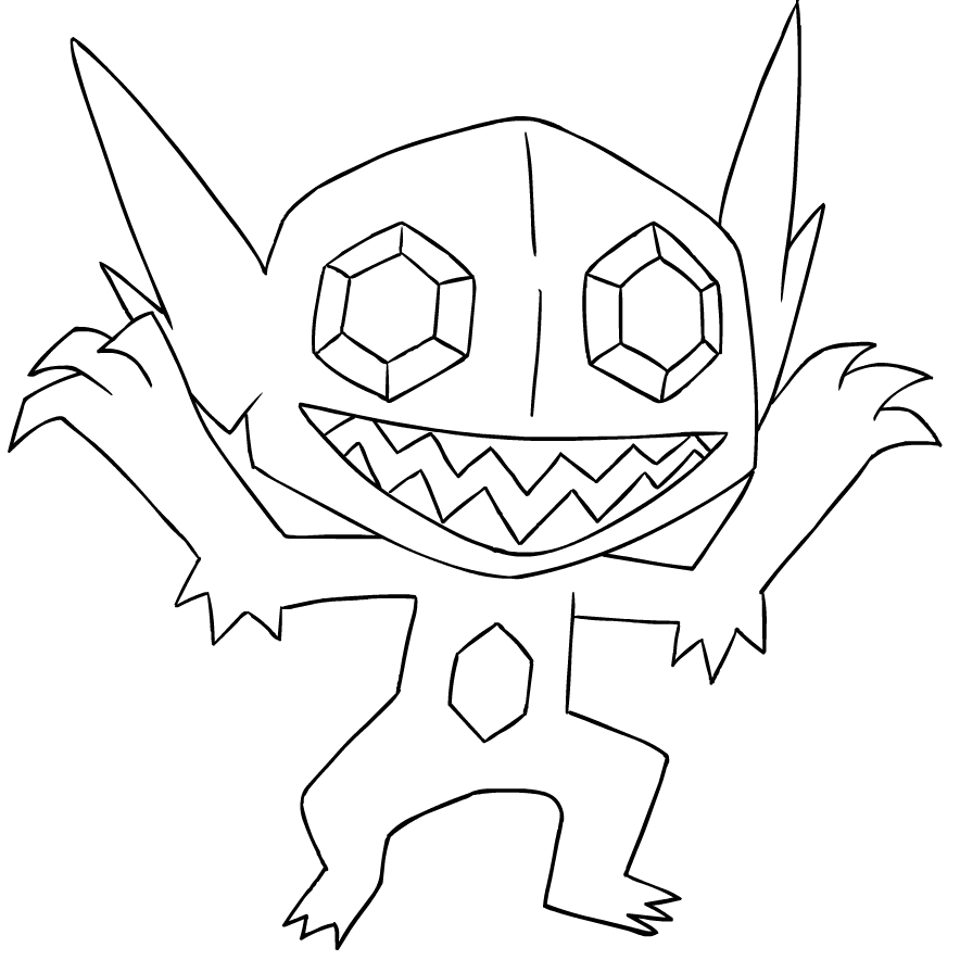 Disegno di Sableye dei Pokmon di terza generazione da stampare e colorare