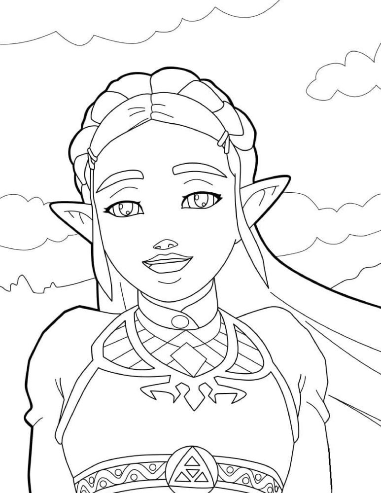 Disegno di Principessa Zelda 07 di The Legend of Zelda da stampare e colorare