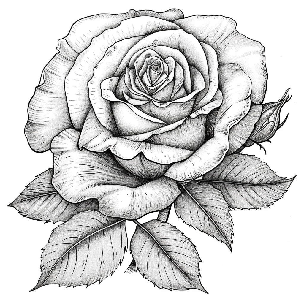 Disegno 07 di rose da stampare e colorare