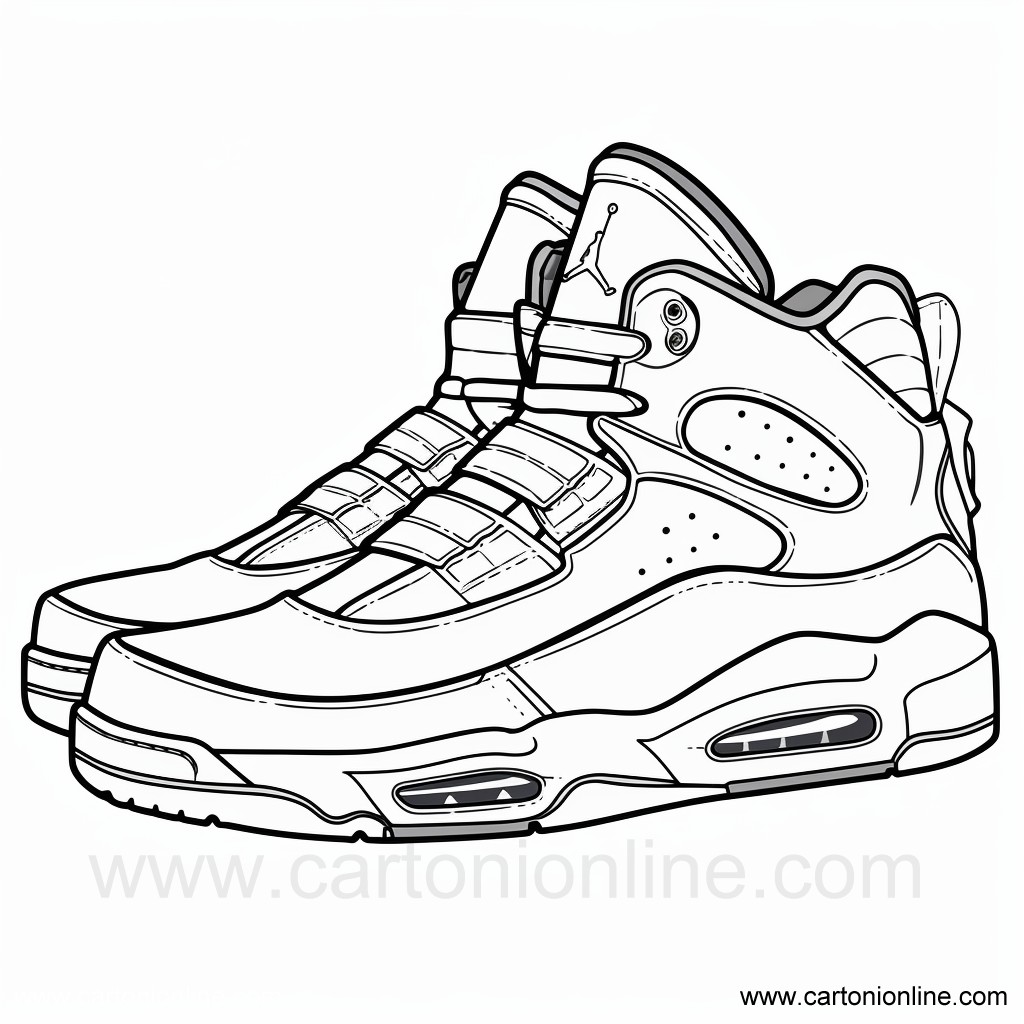 Disegno 07 di scarpe Jordan Nike da stampare e colorare