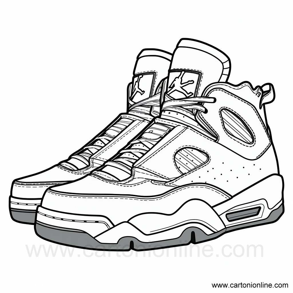 Disegno 47 di scarpe Jordan Nike da stampare e colorare