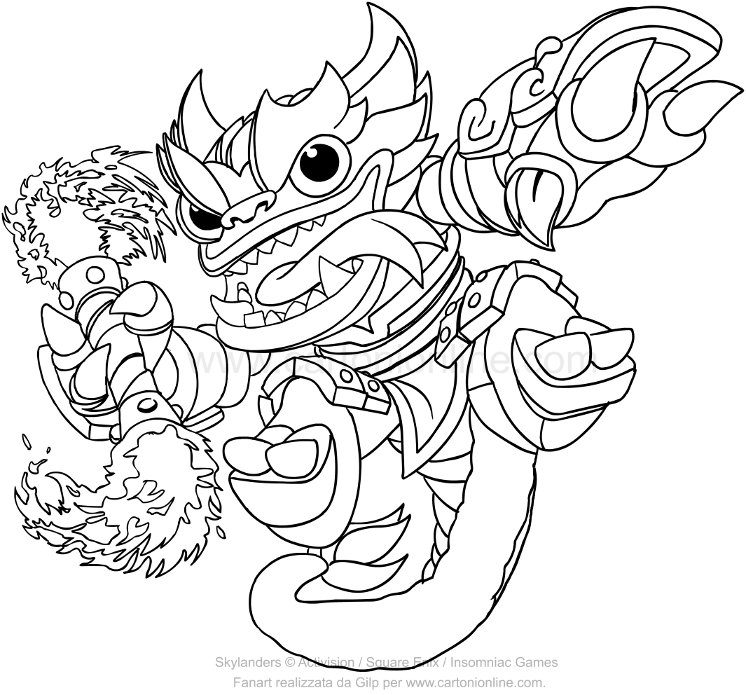 Disegno di Skylanders Swap Force Fire Kraken da stampare e colorare