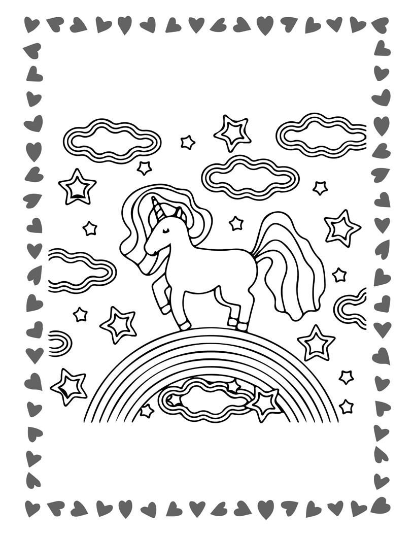 Disegno da colorare di unicorno per bambini