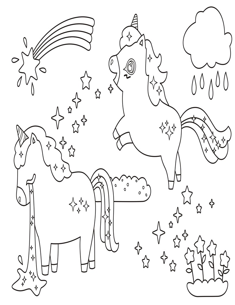 Disegno da colorare di unicorno per bambini