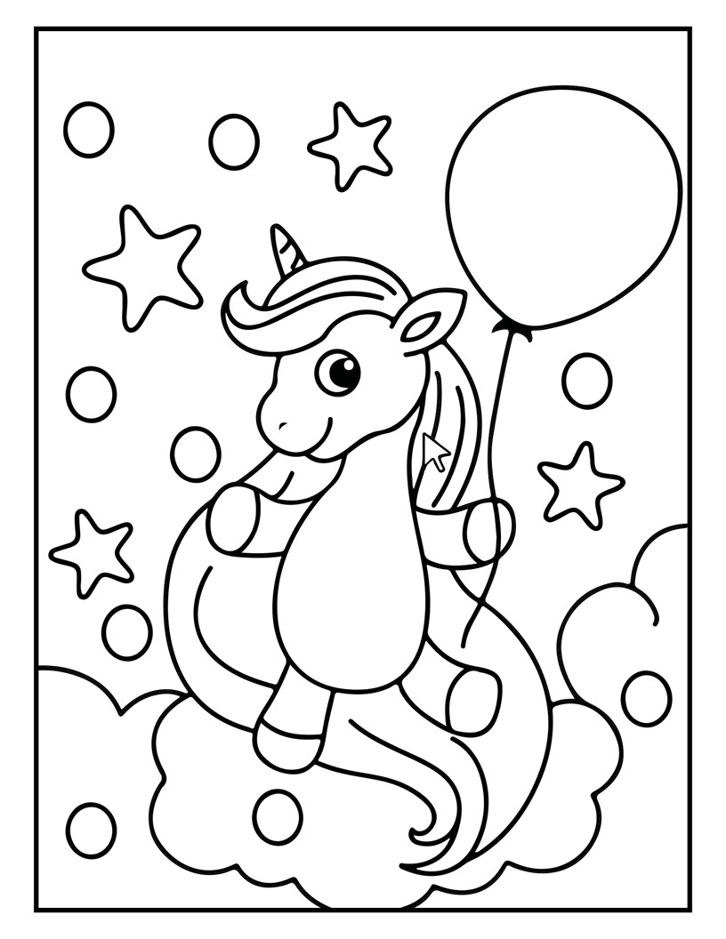 Disegno da colorare di unicorno per bambini