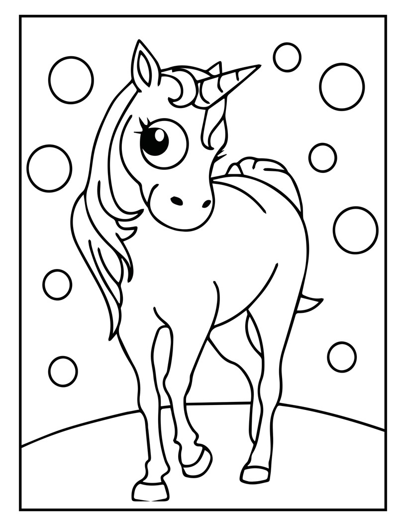 Disegno da colorare di unicorno per bambini