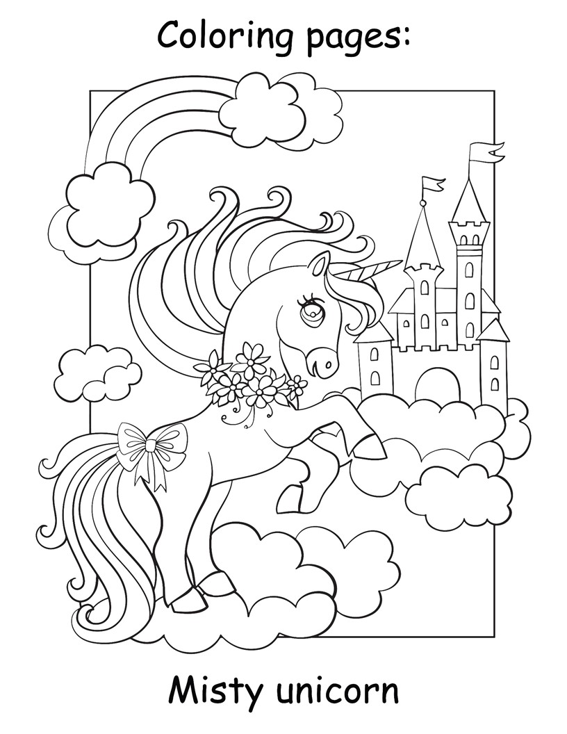 Disegno da colorare di unicorno per bambini