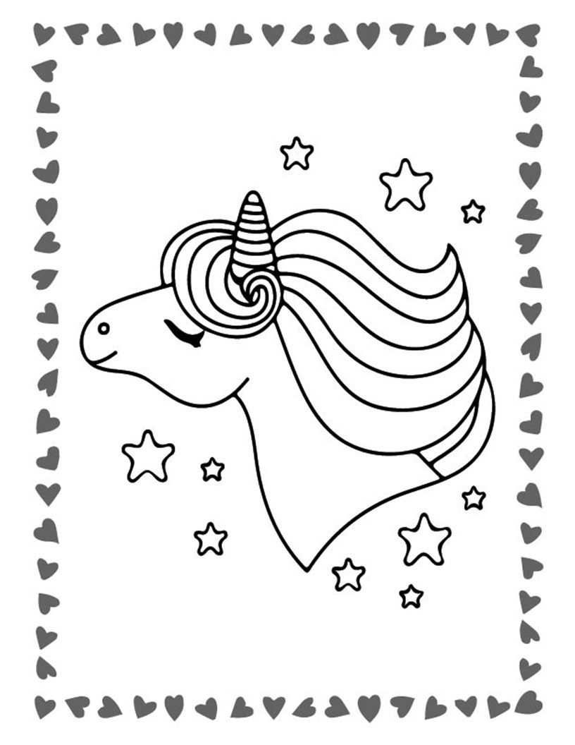 Disegno da colorare di unicorno per bambini