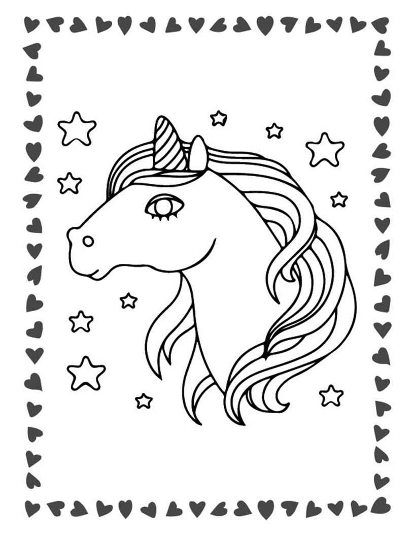 Disegno da colorare di unicorno per bambini