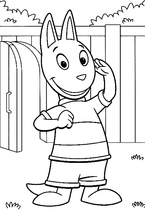 Drawing of Austin the kangaroo of the Backyardigans to print and coloring