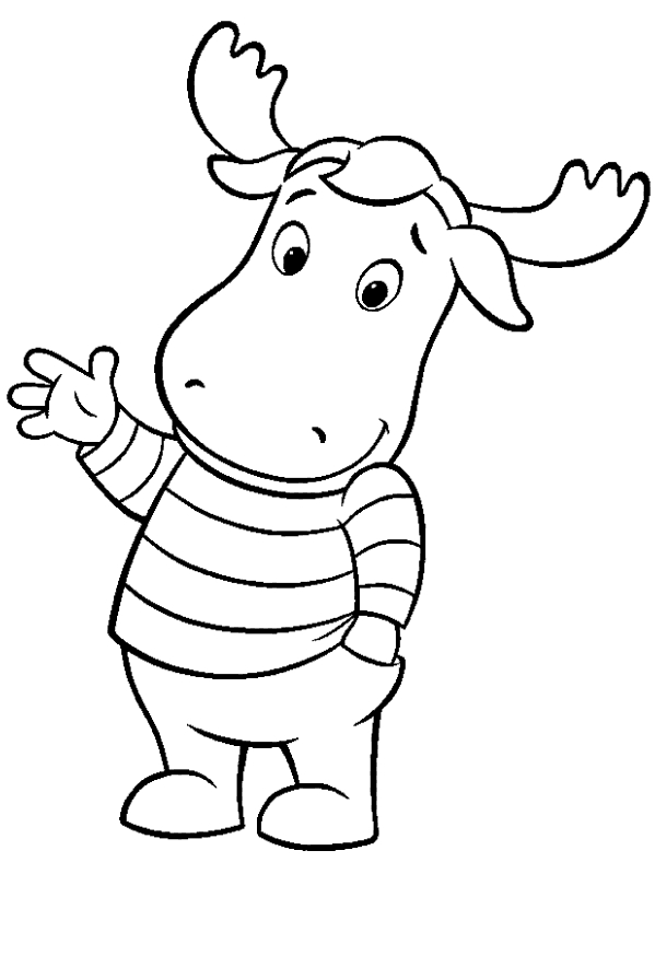 Drawing of Tyrone the elk of the Backyardigans to print and coloring