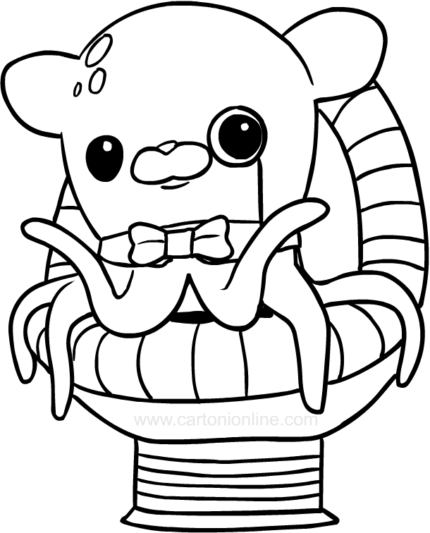 Drawing Professor Inkling, the Grimpoteuthis of the octonautas coloring pages printable for kids