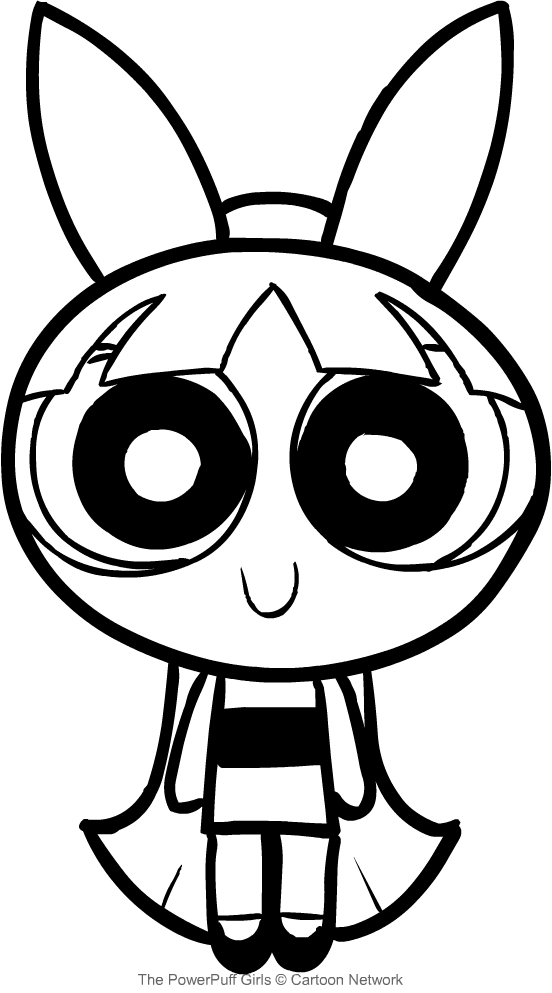 Drawing Blossom smiling (The Powerpuff Girls) coloring pages printable for kids