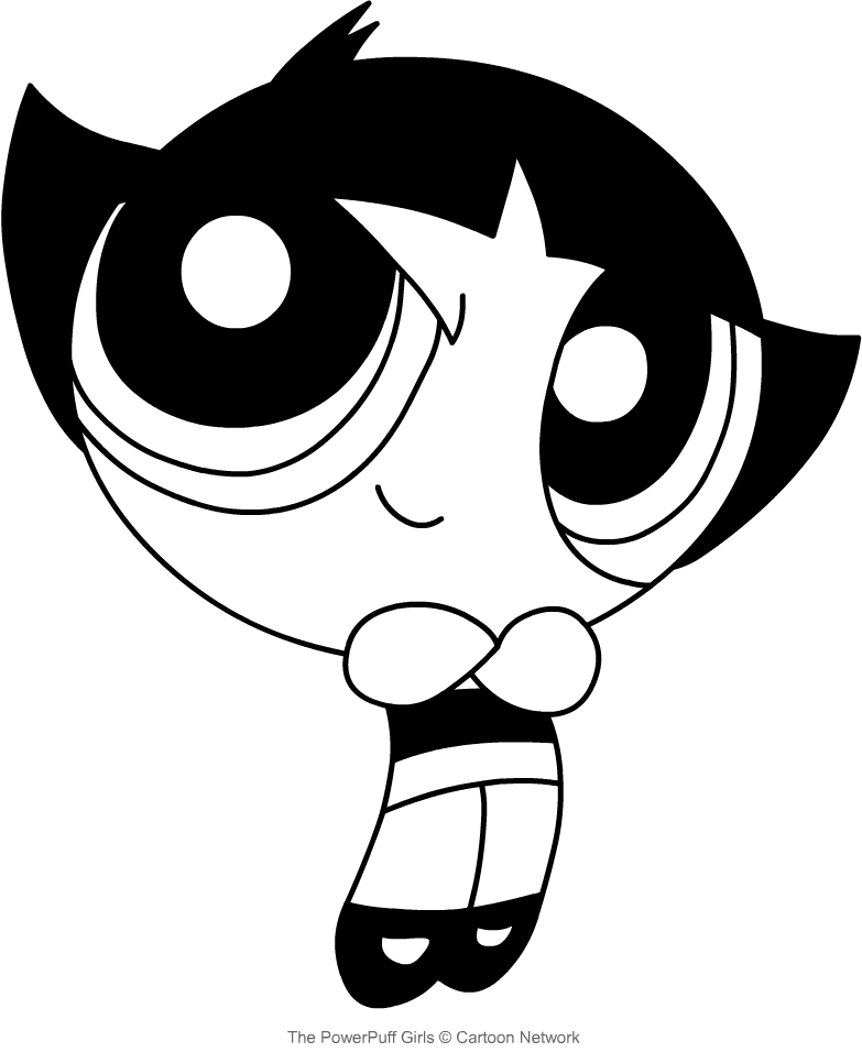 Drawing Buttercup with the crossed arms (The Powerpuff Girls) coloring pages printable for kids