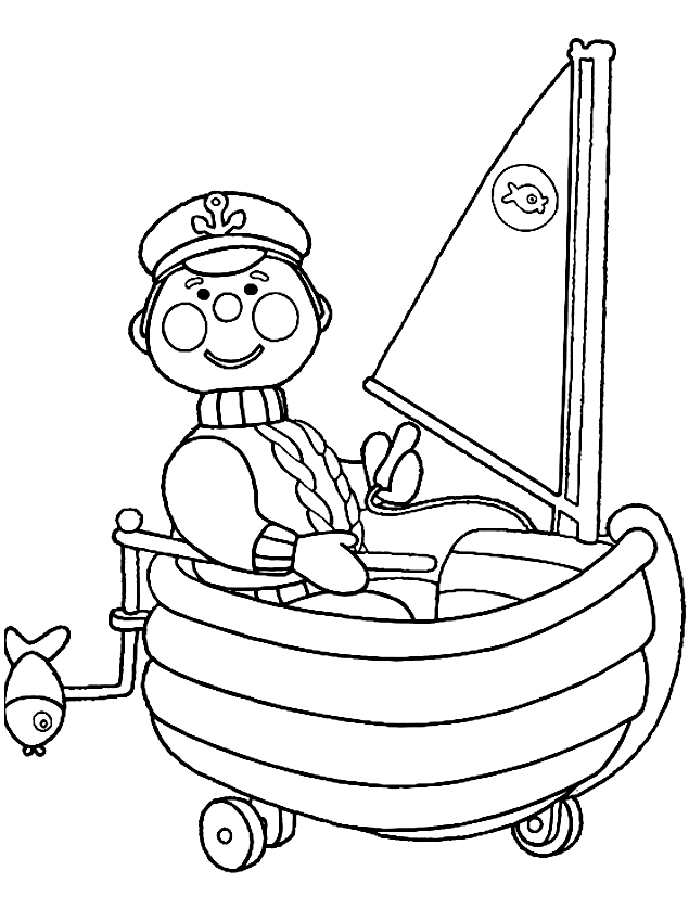 Drawing of the marinaio from Andy Pandy to print and coloring