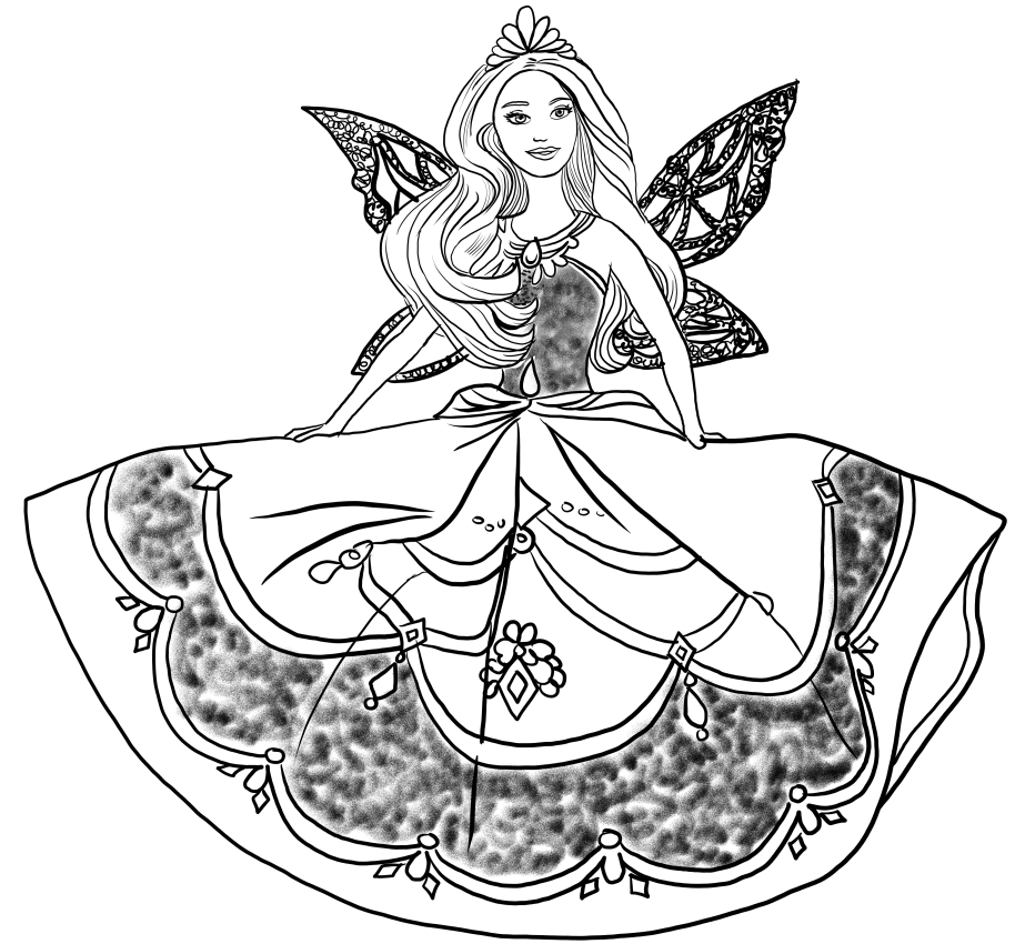  Barbie princess Catania coloring page to print 