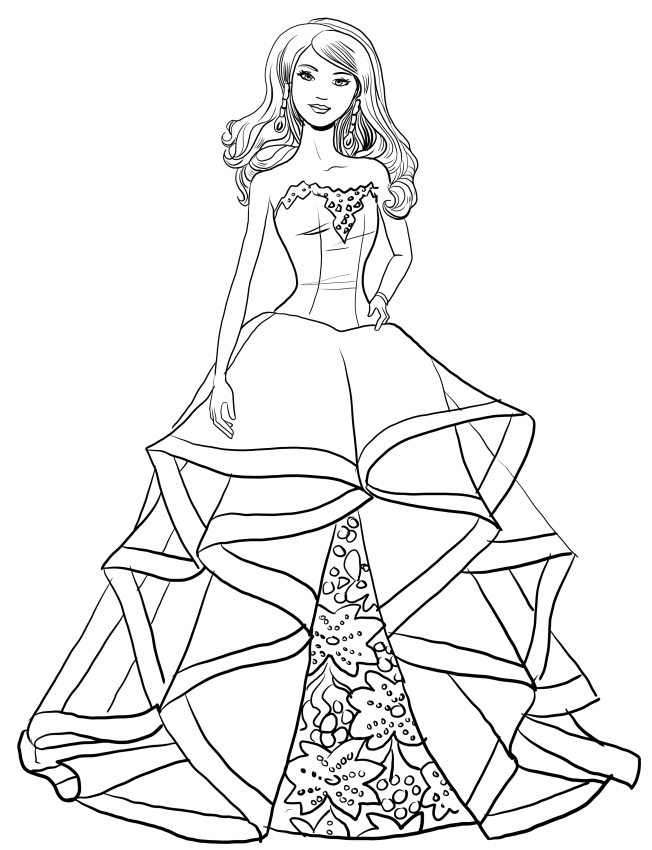  Barbie party magic coloring page to print 