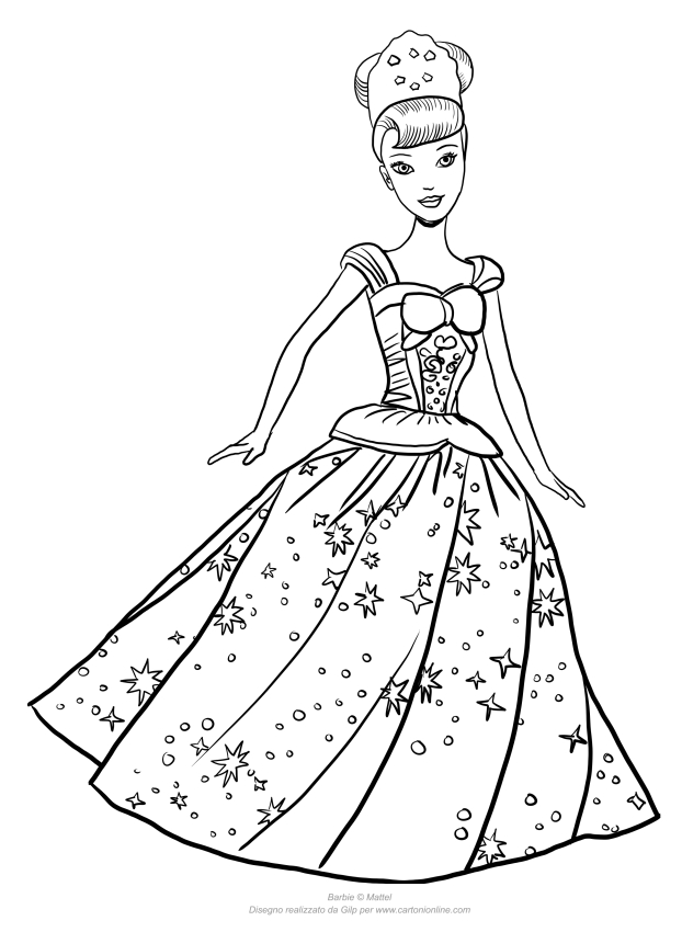  Barbie princess coloring page to print 