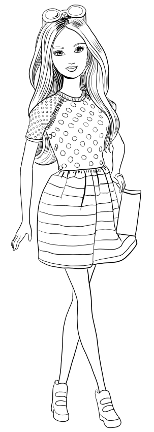  Barbie summer coloring page to print 