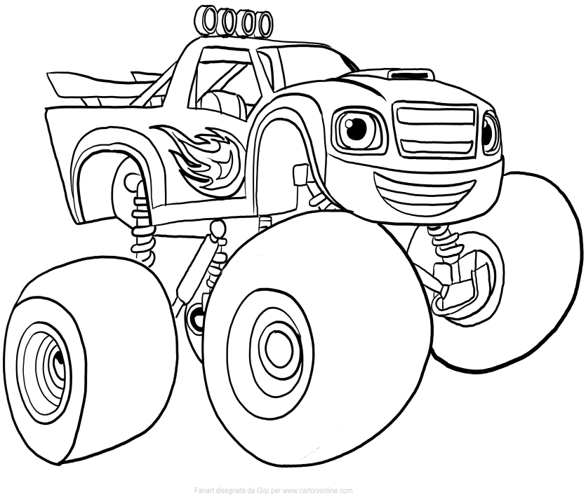  Blaze of Blaze and the monster machines coloring page to print