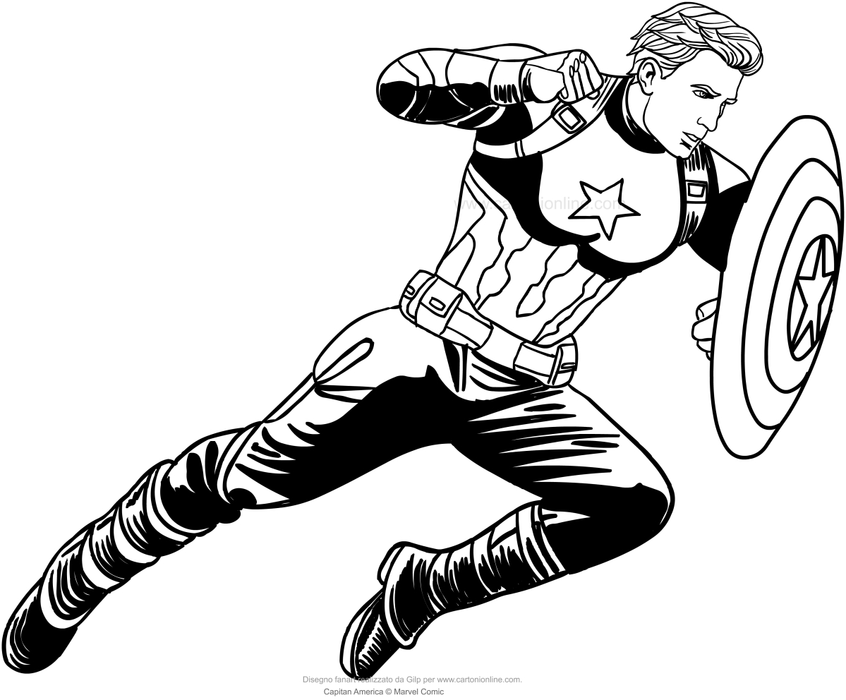 Captain America coloring page to print