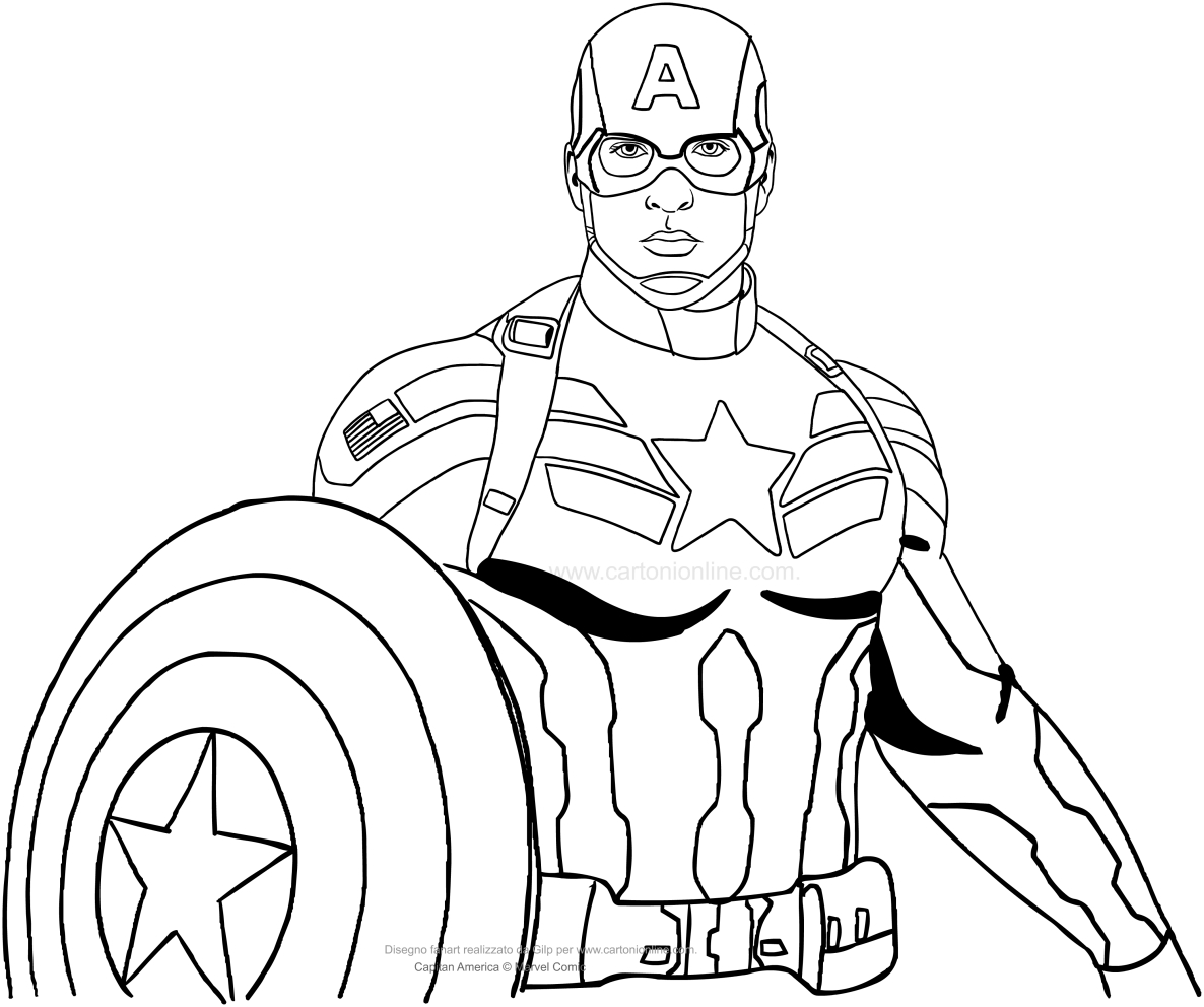 Captain America coloring page to print