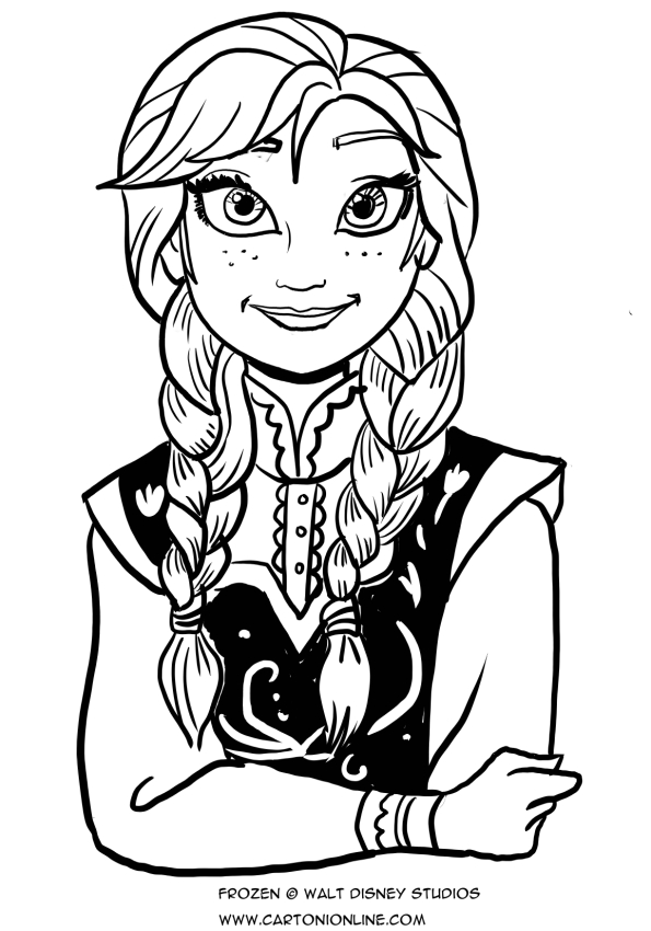 Anna foreground front coloring page