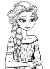 Elsa sad coloring page