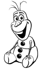 Olaf sitting coloring page