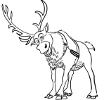 Svin the reindeer coloring page