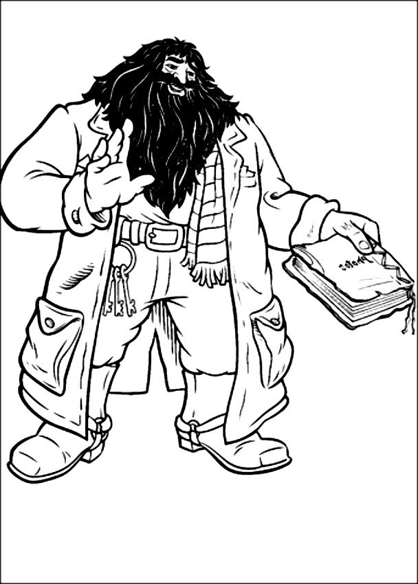 Drawing of Hagrid di Harry Potter to print and coloring