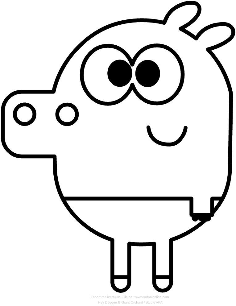  Roly the hippopotamus of Hey Duggee coloring page to print