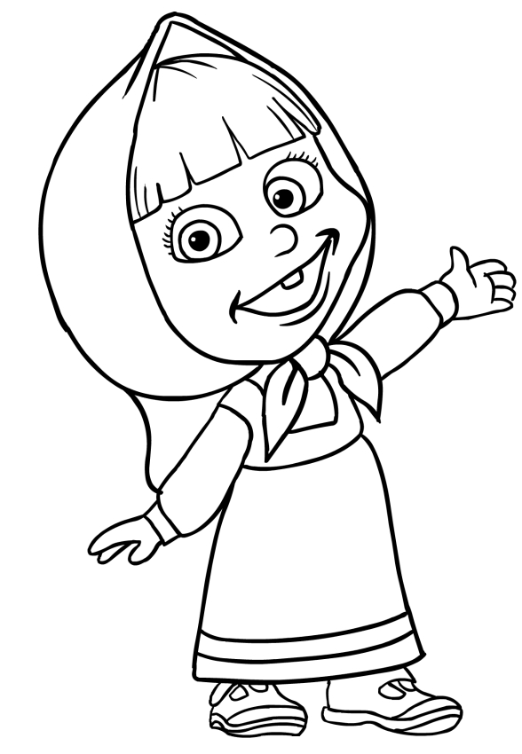 Masha smiling coloring page