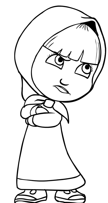 Masha sulky coloring page printable