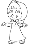 Masha coloring page