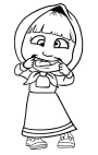 Masha grimaces coloring page