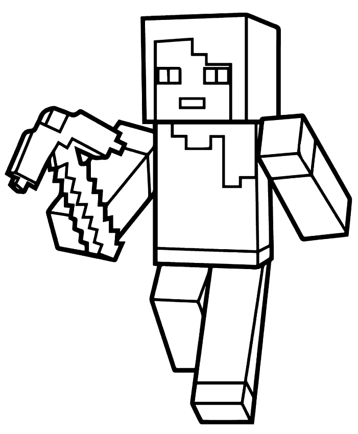 Drawing of Villico di Minecraft to print and coloring