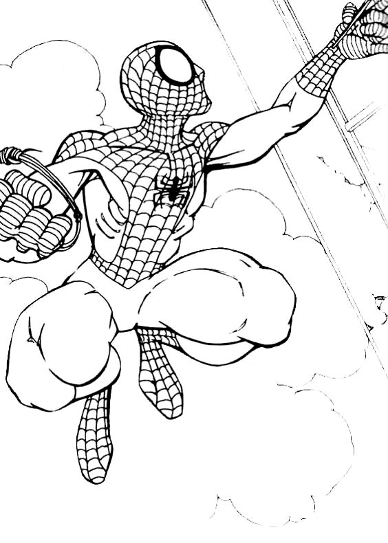 Drawing Spiderman among the palaces coloring pages printable for kids 