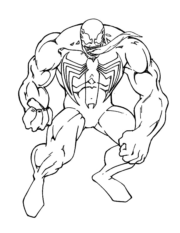 Drawing Venom coloring pages printable for kids 