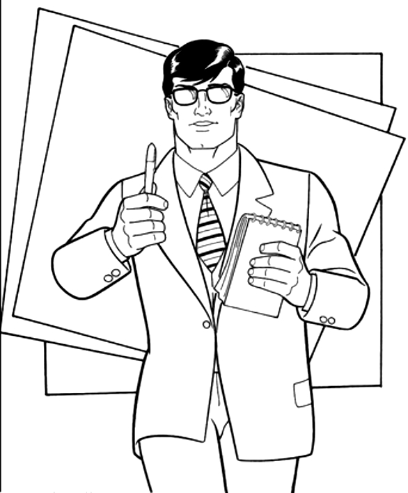 Drawing Clark Kent coloring pages printable for kids 