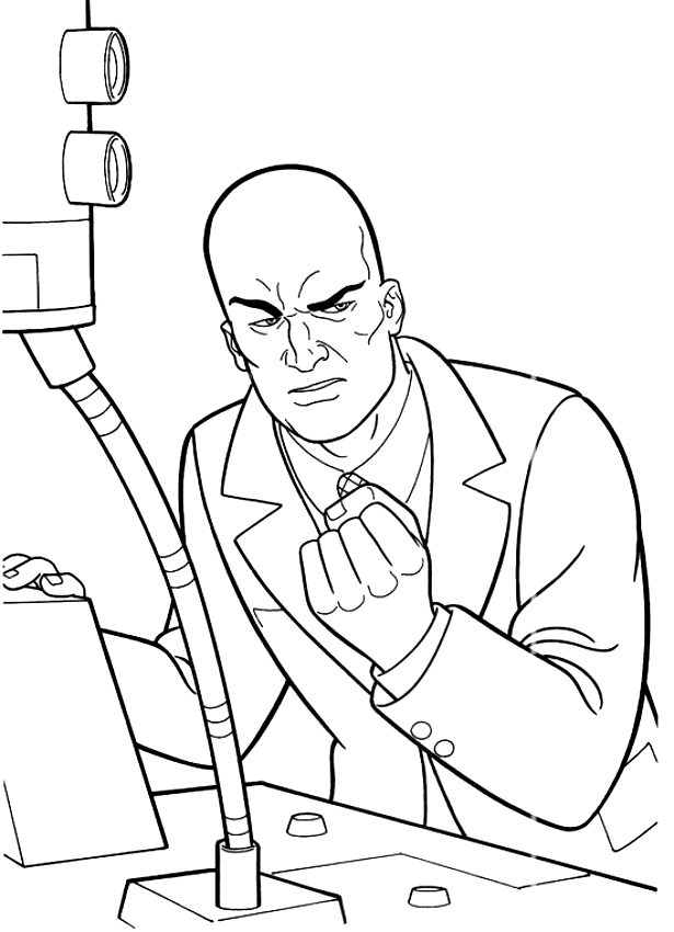 Drawing Lex Luthor the enemy of Superman coloring pages printable for kids 