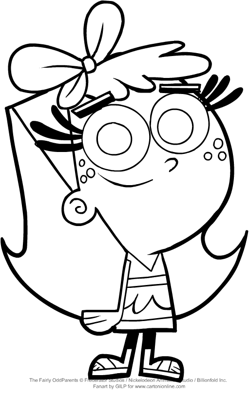 Chloe Carmichael from The Fairly Oddparents coloring page to print and coloring