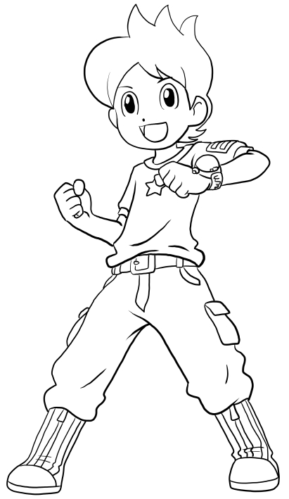  Nathan Adams from Yo-Kai Watch coloring page to print