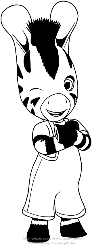  Zou the zebra coloring page to print