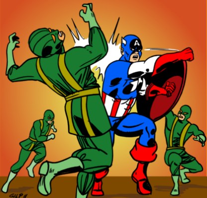 Capitan America combatte contro l'Hydra