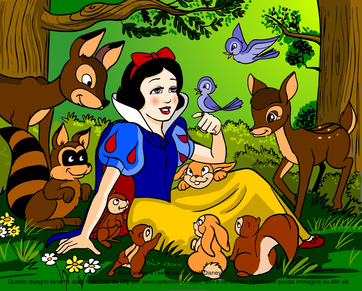 Immagine di Biancaneve e gli animali del bosco