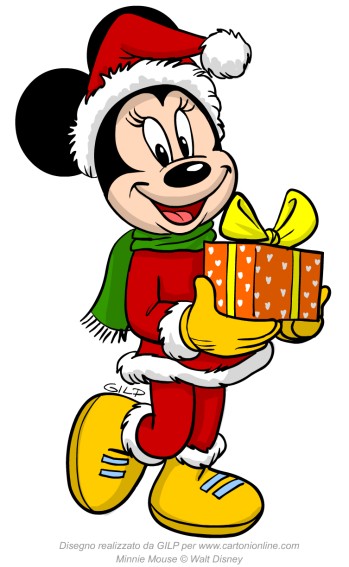 Minnie con il regalo di Natale