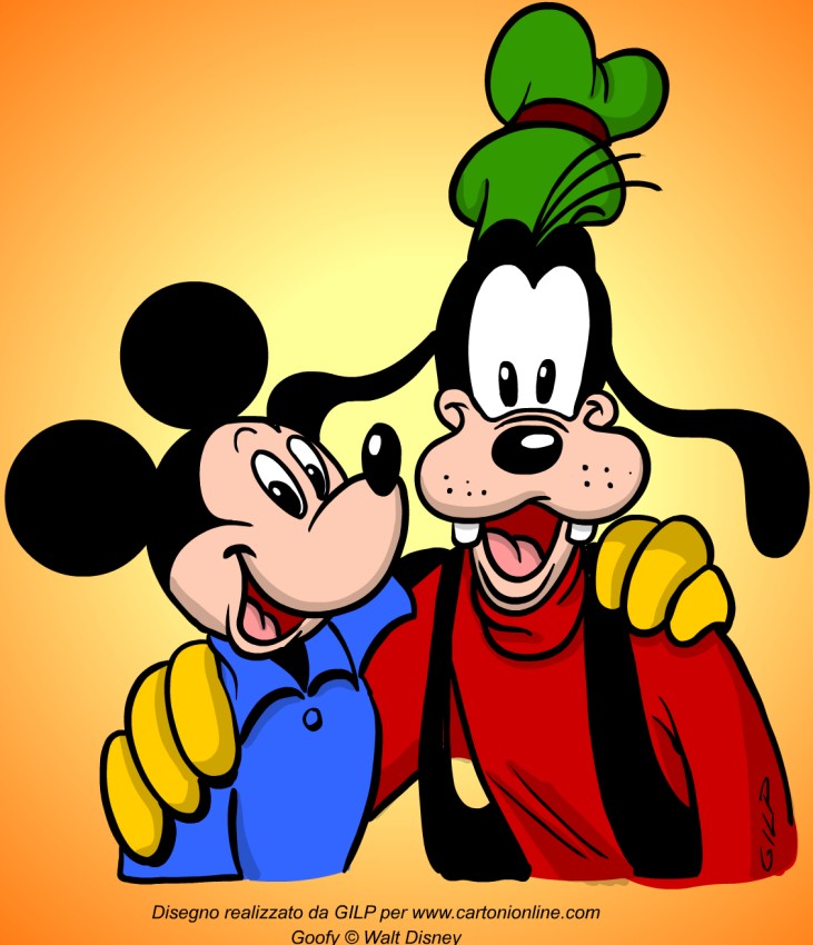 Una immagine di Pippo e Topolino grandi amici