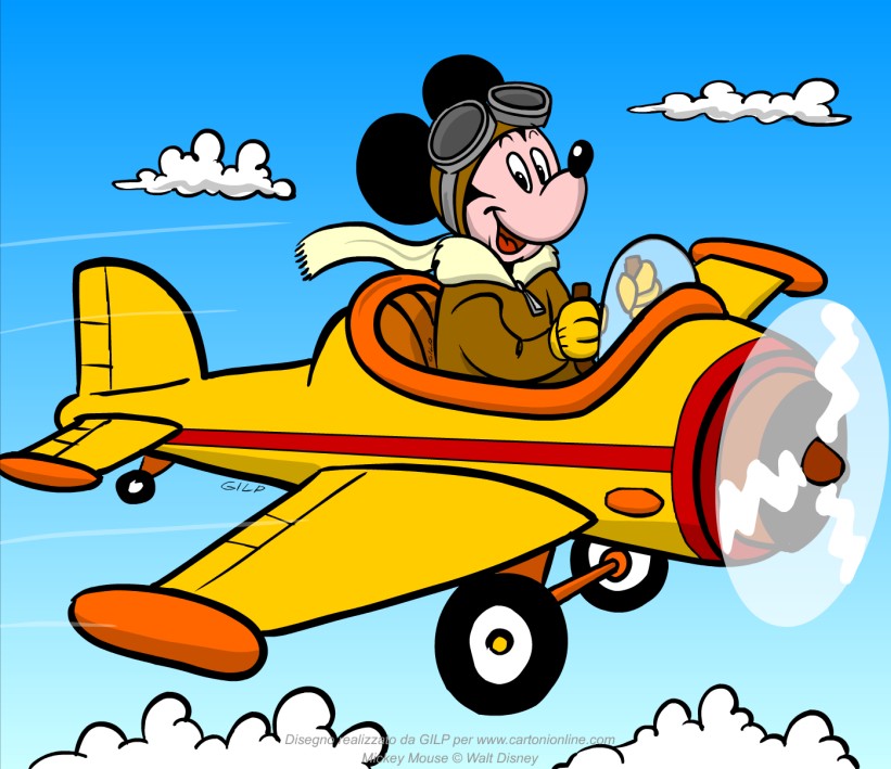 Topolino in aeroplano