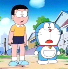 Doraemon e Nobita sorpresi
